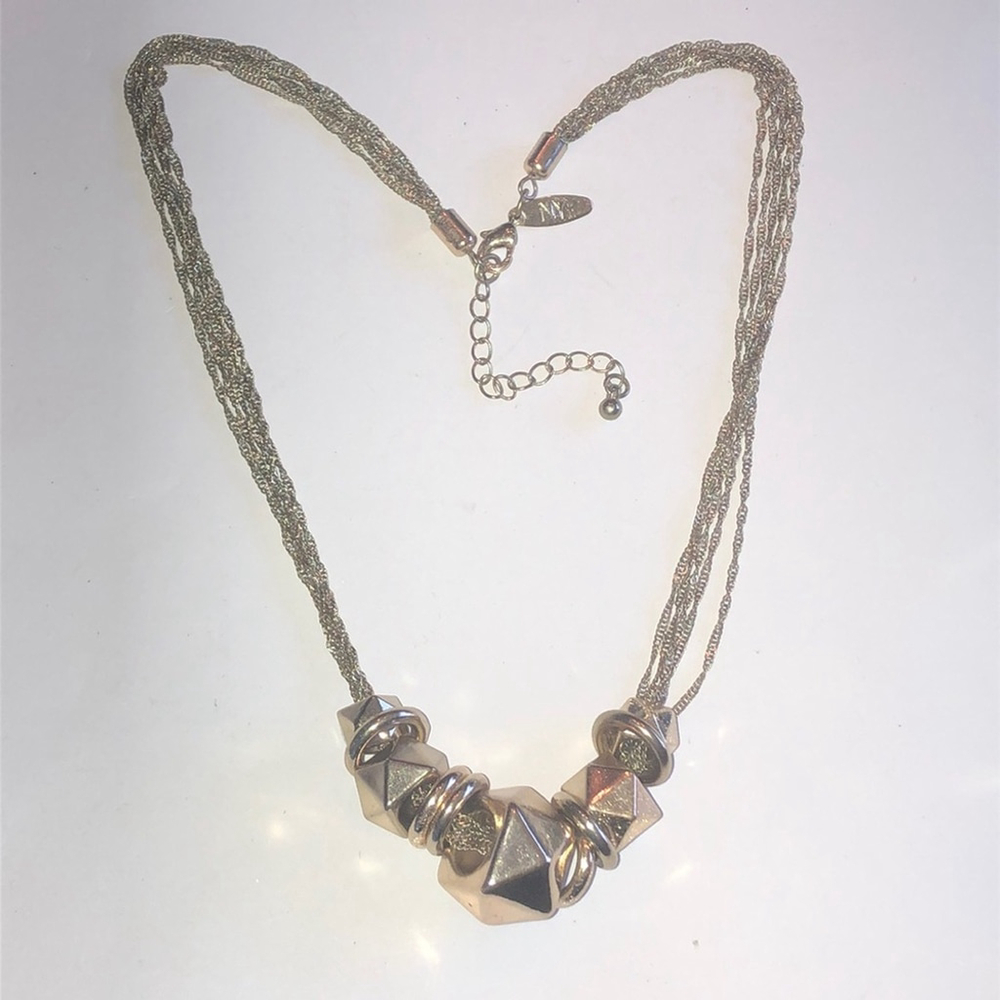 Ny Brand Gold Tone Geometric Pendant Necklace